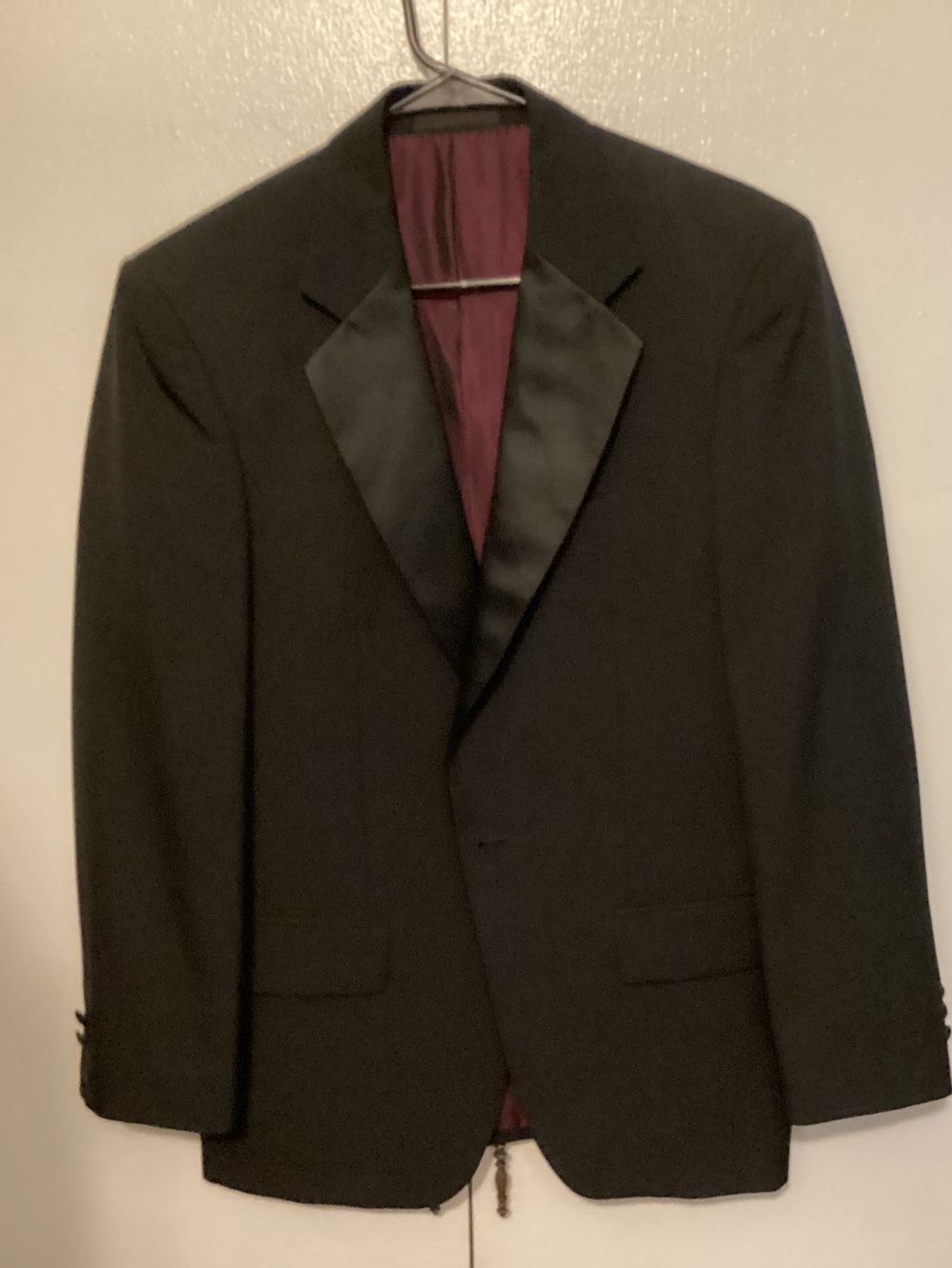 Men's Black Satin-Lapel Blazer - Classic Formal Jacket